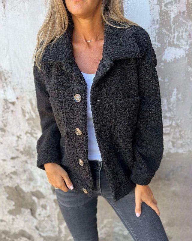 Women's Quilted Button-Front Jacket with Chest Pockets