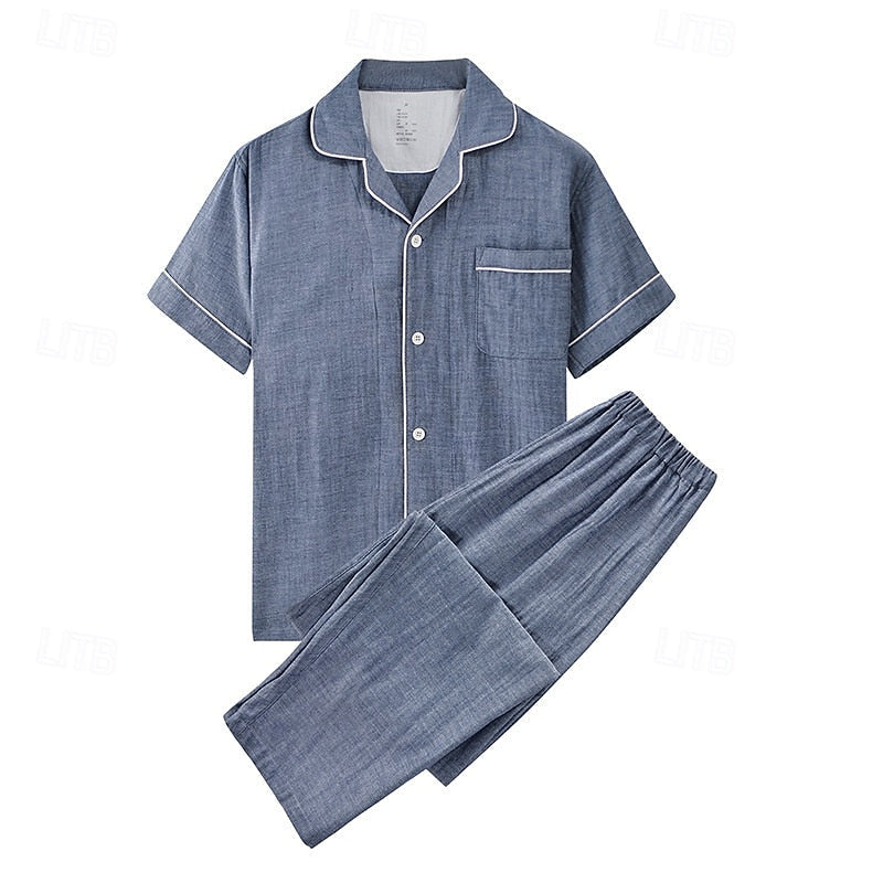 Men's Casual Relaxed Lapel Two-Piece Suit Set