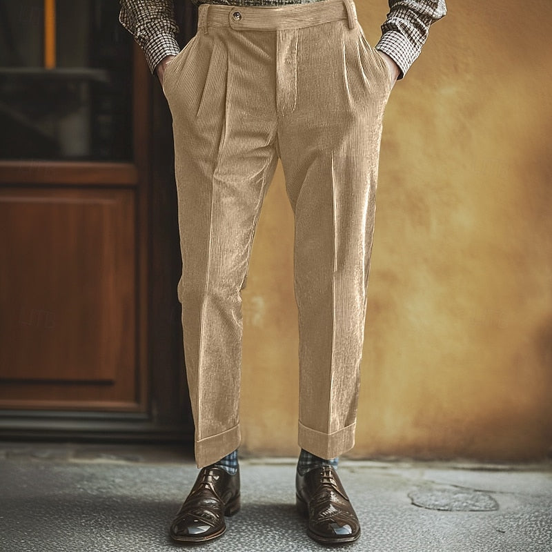 Men's Classic Pleated Cotton Gurkha Trousers