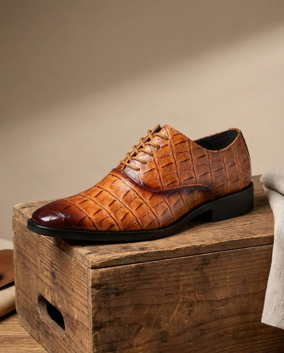 Men's Classic Leather Oxford Cap Toe Dress Shoes