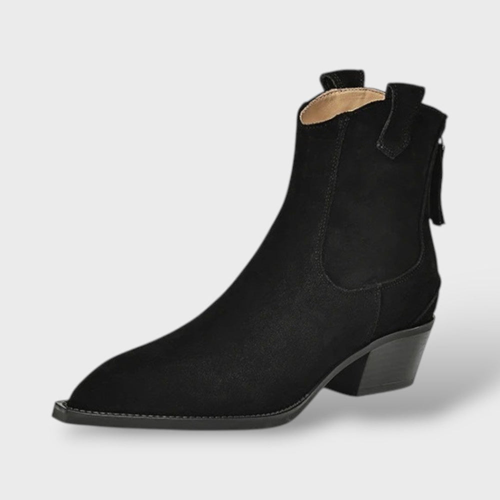Women's Stylish Suede Pointed Toe Ankle Chelsea Boots