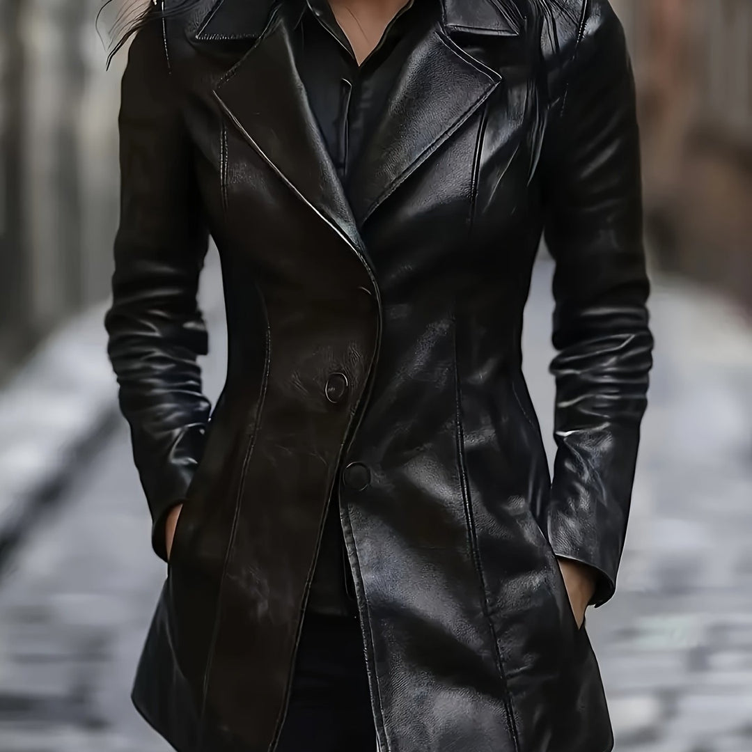 Women's Classic Wool Blend Tailored Mid-Length Coat