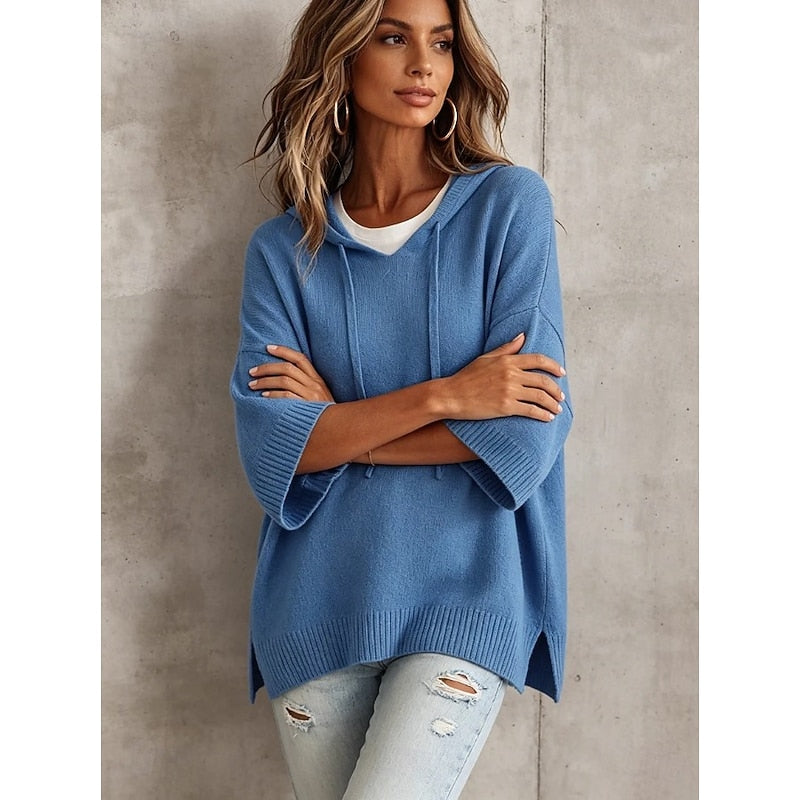 Unisex Casual Cotton Blend Relaxed Hooded Sweater