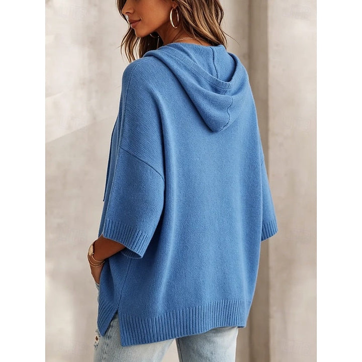 Unisex Casual Cotton Blend Relaxed Hooded Sweater
