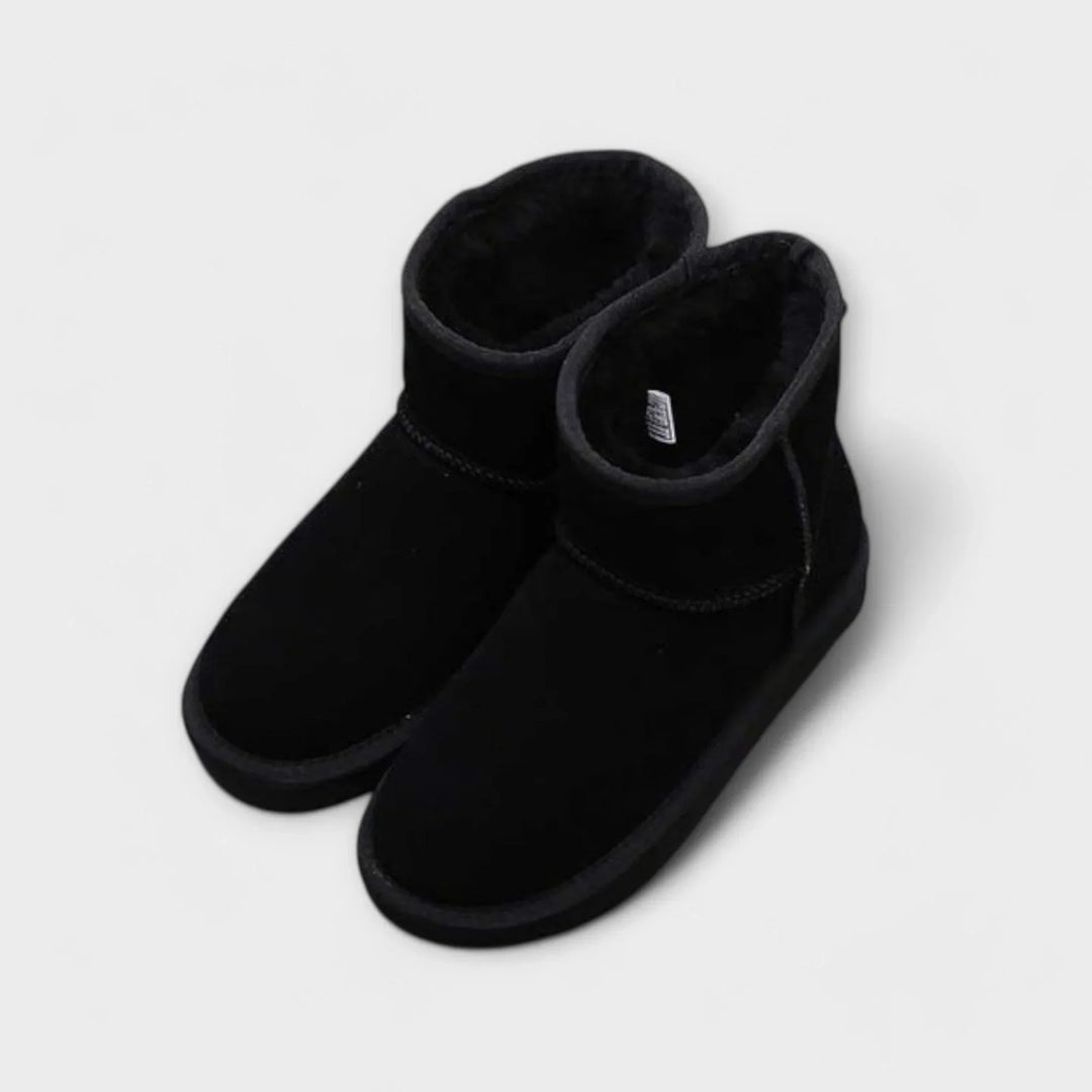 Women's Cozy Suede Fleece-Lined Round Toe Ankle Booties