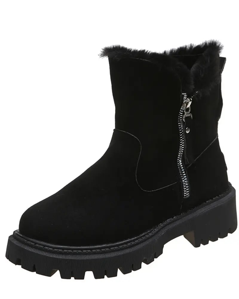 Women's Cozy Faux Fur Lined Snowproof Platform Snow Boots with Side