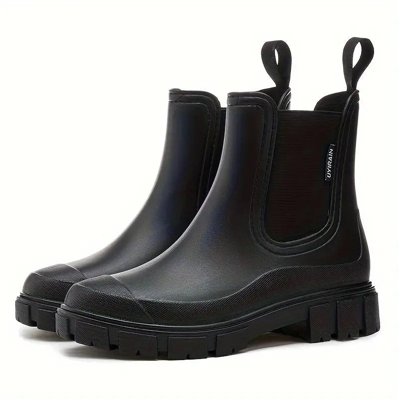 Women's Stylish Waterproof Leather Chelsea Boots with Lug Sole
