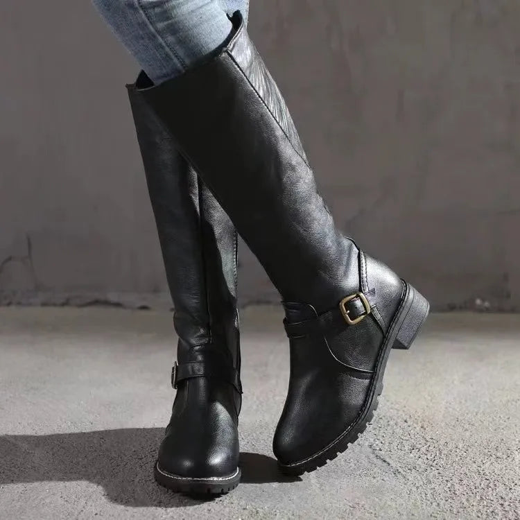 Women's Casual Leather Tall Orthopedic Cold Weather Boots