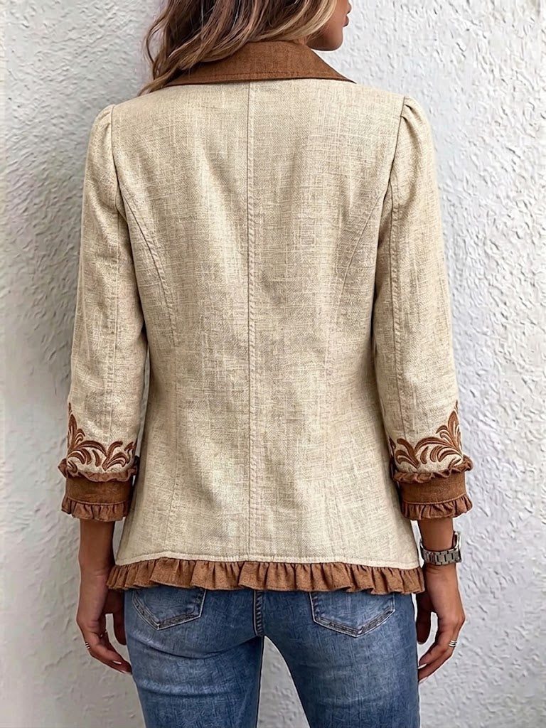 Women's Elegant Embroidered Long Sleeve Jacket